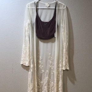 Lace mesh cardigan